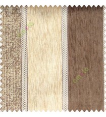 Brown beige gold color bold vertical stripes texture finished chenille soft and rough touch jute weaving embossed soft lines poly sofa fabric