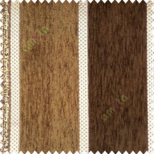 Brown golf grey color bold vertical stripes texture finished chenille soft and rough touch jute weaving embossed soft lines poly sofa fabric