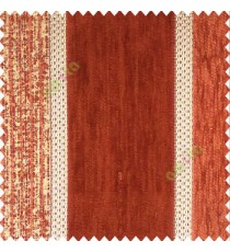 Orange gold color bold vertical stripes texture finished chenille soft and rough touch jute weaving embossed soft lines poly sofa fabric