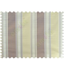 Brown yellow beige color vertical emb texture stripes poly main curtains design - 104429