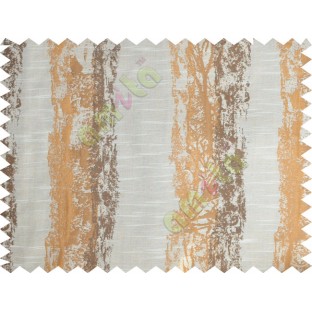 Orange beige brown colour vertical texture colour paint with horizontal pencil stripes poly main curtains design - 104458