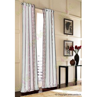 Pink brown beige white colour vertical texture colour paint with horizontal pencil stripes poly main curtains design - 104440