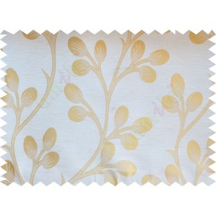 Beige Gold Twig Flower Buds Poly Fabric Main Curtain-Designs