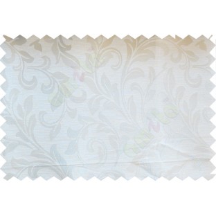 Silver cream traditional leafy poly fabric main curtain designs