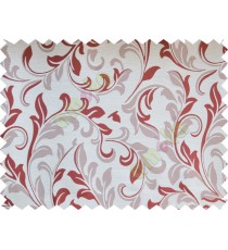 Maroon beige traditional leafy poly fabric main curtain designs