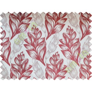 Maroon beige floral design poly fabric main curtain designs