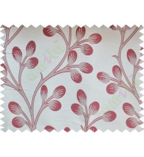 Maroon beige flower buds poly fabric main curtain designs