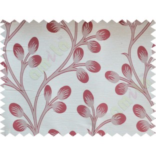 Maroon beige flower buds poly fabric main curtain designs