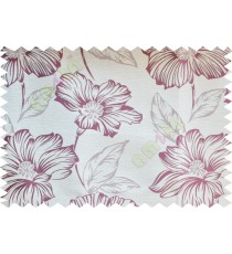 Purple beige brown beautiful natural flower poly fabric main curtain designs