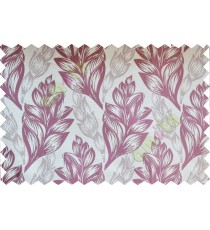 Purple beige floral design poly fabric main curtain designs
