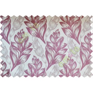 Purple beige floral design poly fabric main curtain designs