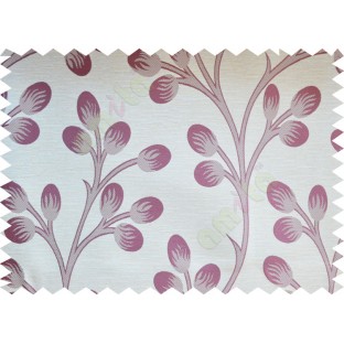 Purple beige flower buds poly fabric main curtain designs