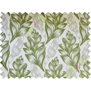 Green beige floral design poly fabric main curtain designs