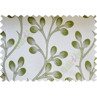 Green beige flower buds poly fabric main curtain designs