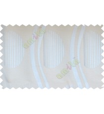 Silver cream semi oval stripes curve bold lines poly fabric main curtain designs