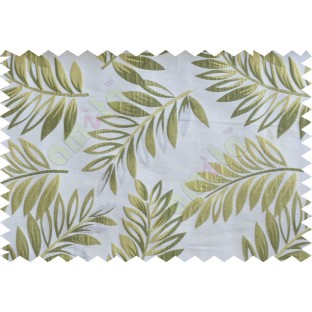 Green gold silver beige color elegant leaf pattern poly main curtains design - 104534