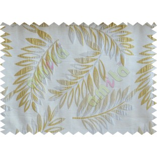 Gold silver beige color elegant leaf pattern poly main curtains design - 104544
