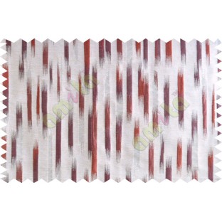 Maroon beige purple color semi vertical stripes poly main curtains design - 104548