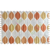 Orange beige gold color moroccan pattern poly main curtains design - 104566