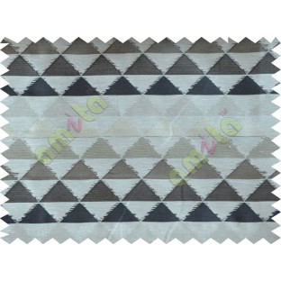 Black Beige Brown Geometric Triangle Design Poly Fabric Main Curtain-Designs