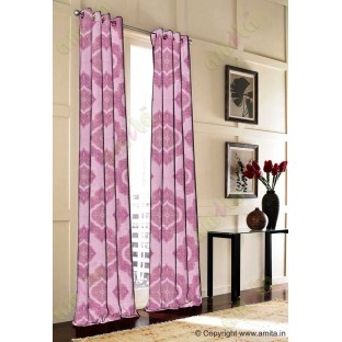 Blue Pink Beige Damask Poly Fabric Main Curtain-Designs