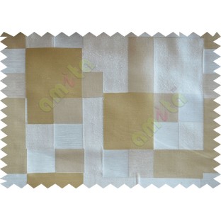 Yellow Green Beige Placemat Blocks Poly Fabric Main Curtain-Designs