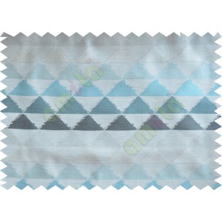 Blue Silver Black Geometric Triangle Design Poly Fabric Main Curtain-Designs