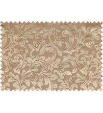 Brown gold color seamless traditional pattern polycotton main curtain designs