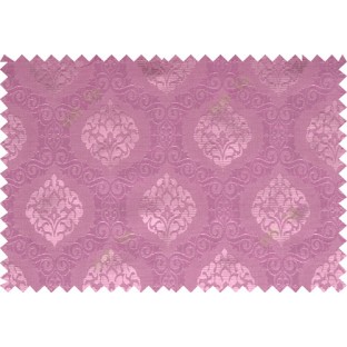 Pink color beautiful seamless damask pattern polycotton main curtain designs