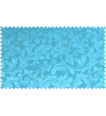 Sky blue color seamless traditional pattern polycotton main curtain designs