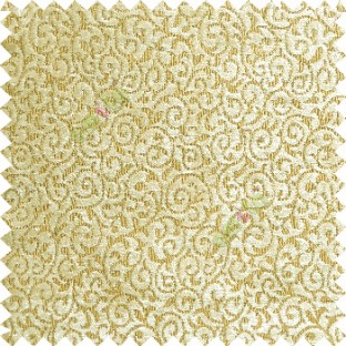 Beige gold color traditional small swirls pattern carved designs velvet surface soft touch sofa fabric