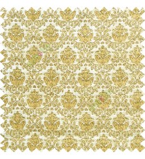 Beige gold color traditional small damask pattern floral leaf velvet surface soft touch sofa fabric