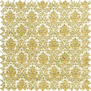 Beige gold color traditional small damask pattern floral leaf velvet surface soft touch sofa fabric