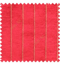 Red gold color vertical stripes texture finished velvet surface soft touch sofa fabric