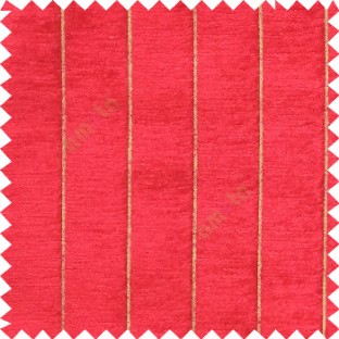 Red gold color vertical stripes texture finished velvet surface soft touch sofa fabric