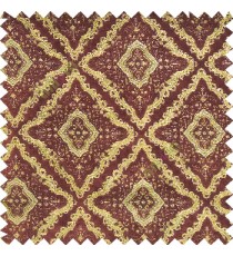 walnutt brown gold color traditional moroccan pattern texture surface geometric square dice shapes slant crossing lines sofa fabric