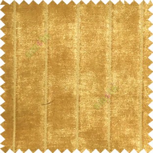 Gold brown color vertical stripes texture finished velvet surface soft touch sofa fabric