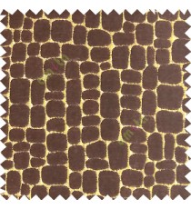 Dark chocolate brown gold color geometric square rectangular shapes texture surface velvet gravels pattern sofa fabric