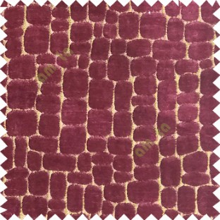 Purple gold color geometric square rectangular shapes texture surface velvet gravels pattern sofa fabric