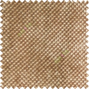 Caramel brown color solid texture finished polka dots surface velvet touch embossed pattern sofa fabric