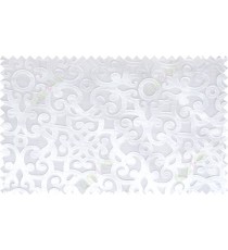 White color traditional design patchwork poly sheer curtain - 112476