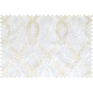 White beige color tamara trellis moroccan poly sheer curtain - 112478