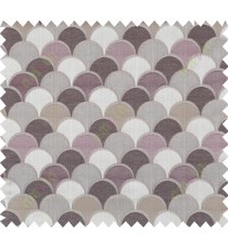 Purple brown grey semi circles polycotton main curtain designs