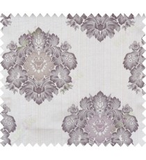 Purple brown grey colour floral damask design polycotton main curtain designs