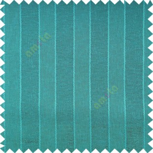 Aquamarine blue color vertical parallel stripes texture finished with polyester transparent net finished base fabric small texture gradients sheer curtain