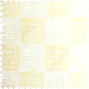 Beige color rectangular and cube shapes geometric patterns horizontal lines polyester main curtain fabric