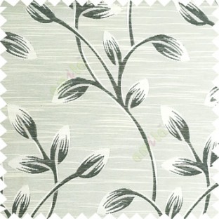Black beige color beautiful long flower tree leaf pattern horizontal lines texture finished background polyester main curtain fabric