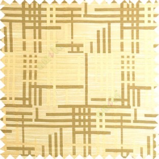 Gold green color vertical and horizontal crossing lines abstract pattern puzzle lines texture finished polyester main curtain fabric