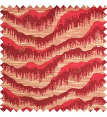 Maroon color horizontal flowing waves texture finished sound waves vertical hanging lines polyester main curtain fabric