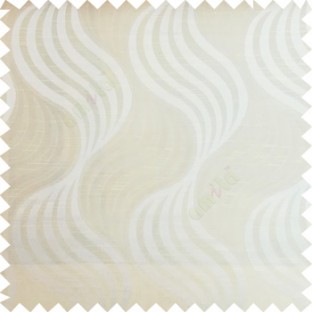 Beige color vertical flowing waves ogee pattern texture finished background polyester main curtain fabric